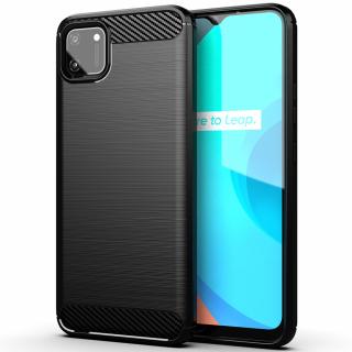 Husa Carbon Silicone pentru Realme C11, Negru