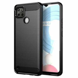 Husa Carbon Silicone pentru Realme C25Y, Negru