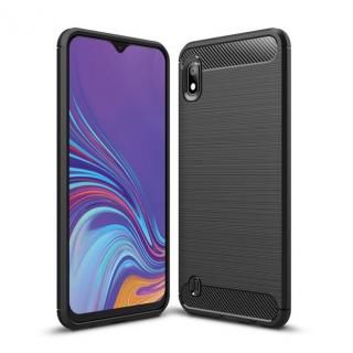 Husa Carbon Silicone pentru Samsung Galaxy A10, Negru