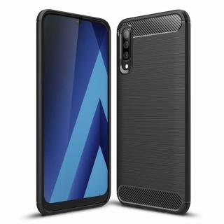 Husa Carbon Silicone pentru Samsung Galaxy A50, Negru