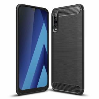 Husa Carbon Silicone pentru Samsung Galaxy A70, Negru