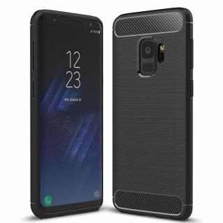 Husa Carbon Silicone pentru Samsung Galaxy S9, Negru