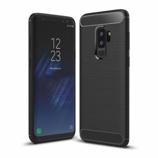 Husa Carbon Silicone pentru Samsung Galaxy S9 Plus, Negru