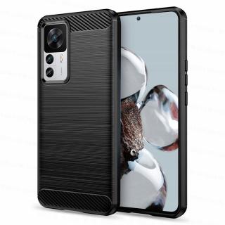 Husa Carbon Silicone pentru Xiaomi 12T, Negru