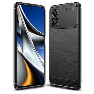 Husa Carbon Silicone pentru Xiaomi Poco X4 Pro 5G, Negru