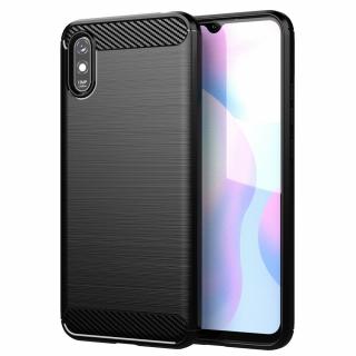 Husa Carbon Silicone pentru Xiaomi Redmi 9A, Negru