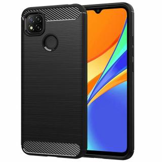 Husa Carbon Silicone pentru Xiaomi Redmi 9C, Negru