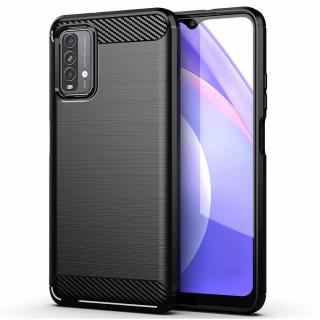 Husa Carbon Silicone pentru Xiaomi Redmi 9T, Negru