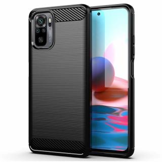 Husa Carbon Silicone pentru Xiaomi Redmi Note 10   10S, Negru