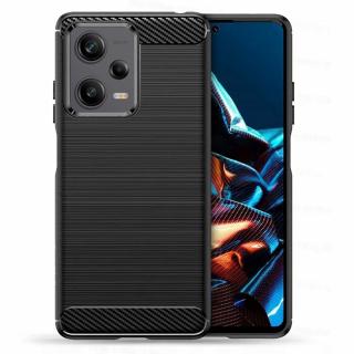 Husa Carbon Silicone pentru Xiaomi Redmi Note 12 Pro, Negru