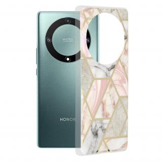 Husa Honor Magic 5 Lite, Techsuit Marble Series, Pink Hex