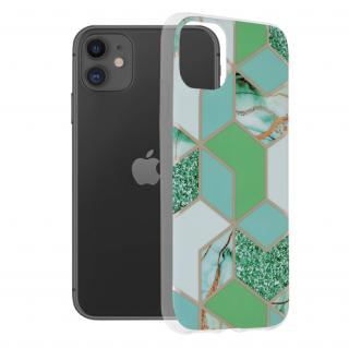 Husa iPhone 11, Techsuit Marble Series, Green Hex