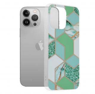 Husa iPhone 13 Pro, Techsuit Marble Series, Green Hex