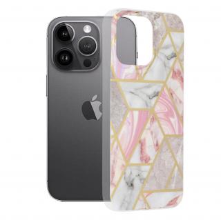 Husa iPhone 14 Pro Max, Techsuit Marble Series, Pink Hex