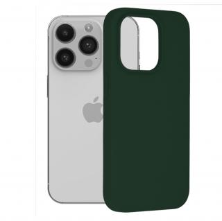 Husa iPhone 14 Pro, Soft Edge Silicone, Dark Green