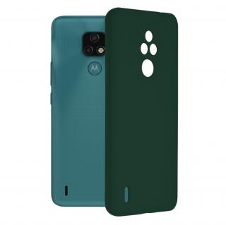 Husa Motorola Moto E7, Soft Edge Silicone, Dark Green