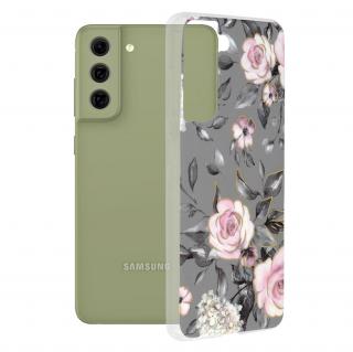 Husa Samsung Galaxy S21 FE, Techsuit Marble Series, Bloom of Ruth Gray