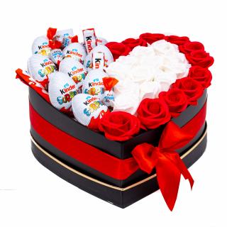 Aranjament Floral Kinder Red and White, 30cm