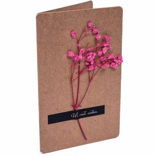 Felicitare Handmade Premium tip carte cu insertii plante uscate