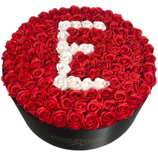 Litera E din Trandafiri in Cutie Gigant, 50 cm