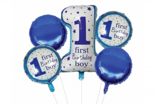 Set Baloane aniversare 1 an cu cifra  Albastru