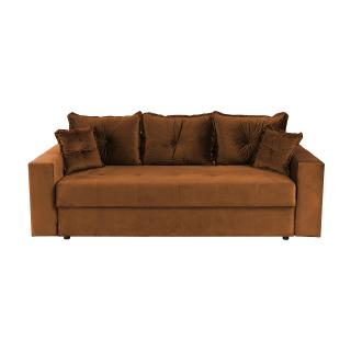 Canapea ARISSA extensibila, 3 locuri, cu arcuri, caramiziu, 235x110x77 cm