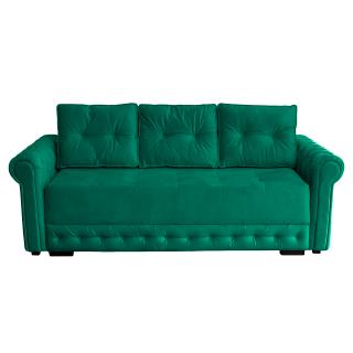 Canapea ERIKA extensibila, 3 locuri, cu arcuri si lada depozitare, verde, 240x110x80 cm