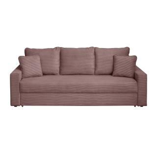 Canapea NICO II LUX extensibila, 3 locuri, cu arcuri si lada depozitare, roz pudra, 220x85x75 cm