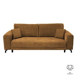 Canapea VEGA extensibila, 3 locuri, cu arcuri si lada depozitare, mustar, 237x110x73 cm