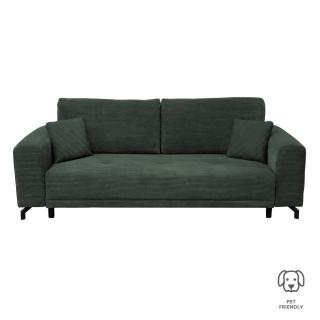 Canapea VEGA extensibila, 3 locuri, cu arcuri si lada depozitare, verde smarald, 240x111x72 cm