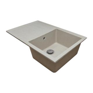 Chiuveta Elmy SN9035DR, pentru blat, granit-compozit, 1 cuva dreapta, bej, 78x50 cm