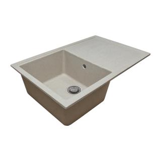 Chiuveta Elmy SN9035ST, pentru blat, granit-compozit, 1 cuva stanga, bej, 78x50 cm