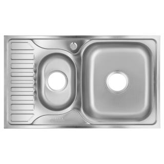 Chiuveta Freddo ERT-SN 9023D, pentru blat, finisaj anticalcar, doua cuve dreapta, 78x49cm, inox