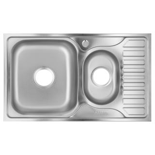 Chiuveta Freddo ERT-SN 9023S, pentru blat, finisaj anticalcar, doua cuve stanga, 78x49cm, inox