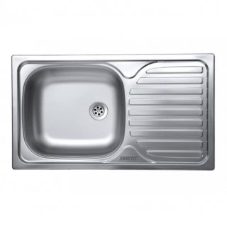 Chiuveta Sanitec ERT-C 403S, pentru blat, finisaj satinat, cuva stanga, 76x43,5 cm, inox