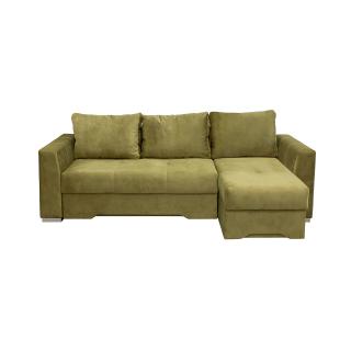 Coltar ALESSIA II extensibil, cu arcuri si lada depozitare, colt interschimbabil, verde, 250x150x75 cm