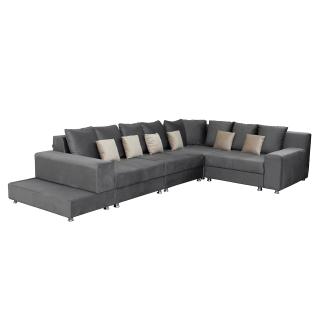 Coltar BIANCA modular, gri + crem, 250x390x80 cm