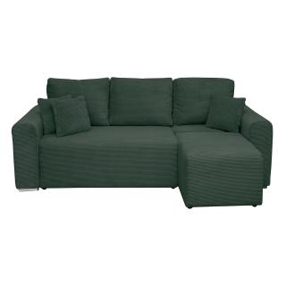 Coltar Canapea BEGA extensibil, cu arcuri si lada depozitare, colt interschimbabil, verde smarald, 240x153x80 cm