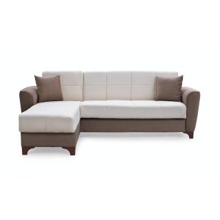 Coltar DUBLIN extensibil, cu lada depozitare, colt interschimbabil, crem, 236x146x80 cm