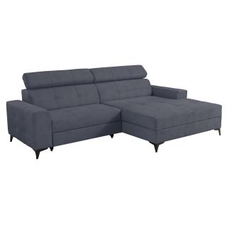 Coltar FLORIDA ONE extensibil, cu arcuri si lada depozitare, colt dreapta, albastru petrol, 275x175x92 cm