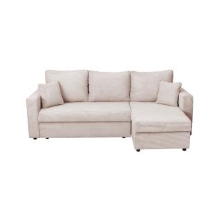 Coltar NICOLE LUX, cu lada depozitare, colt interschimbabil, bej, 225x145x82 cm