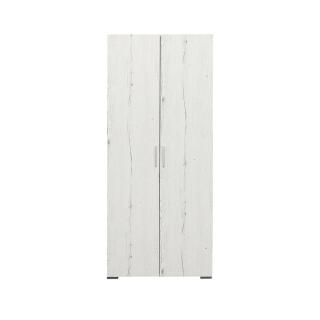 Dulap CORINNE, 2 usi, 1 raft, bara de haine, alb Elvetia, 80x50x188 cm