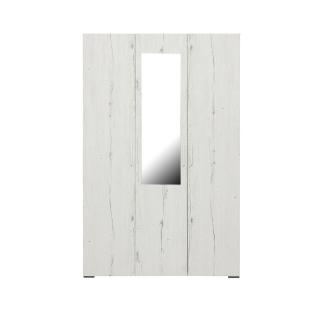 Dulap CORINNE 3 usi, 4 rafturi, bara de haine, oglinda, alb Elvetia, 120x50x188 cm