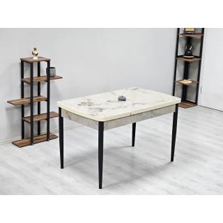 Masa extensibila JUMP, dreptunghiulara, marmura bej, 130x80x73 cm