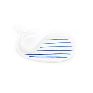 Platou ceramic decorativ, balena, alb, 25,5x11,5x2,5 cm