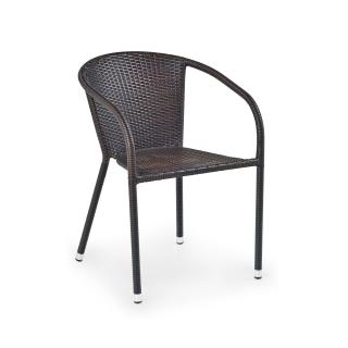 Scaun de gradina MIDAS, model ratan, maro inchis, 57x57x78 cm