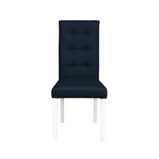 Scaun living TEO LUX, picioare lemn alb, piele ecologica albastru, 46x60x98 cm