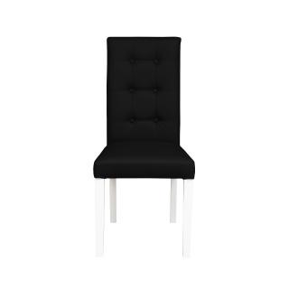 Scaun living TEO LUX, picioare lemn alb, piele ecologica negru, 46x60x98 cm