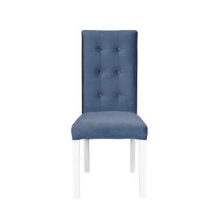 Scaun living TEO LUX, picioare lemn alb, stofa albastru deschis, 46x60x98 cm