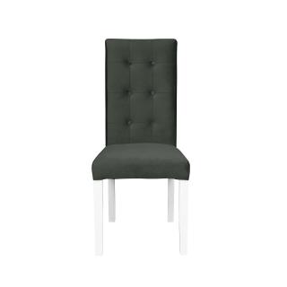 Scaun living TEO LUX, picioare lemn alb, stofa gri inchis, 46x60x98 cm